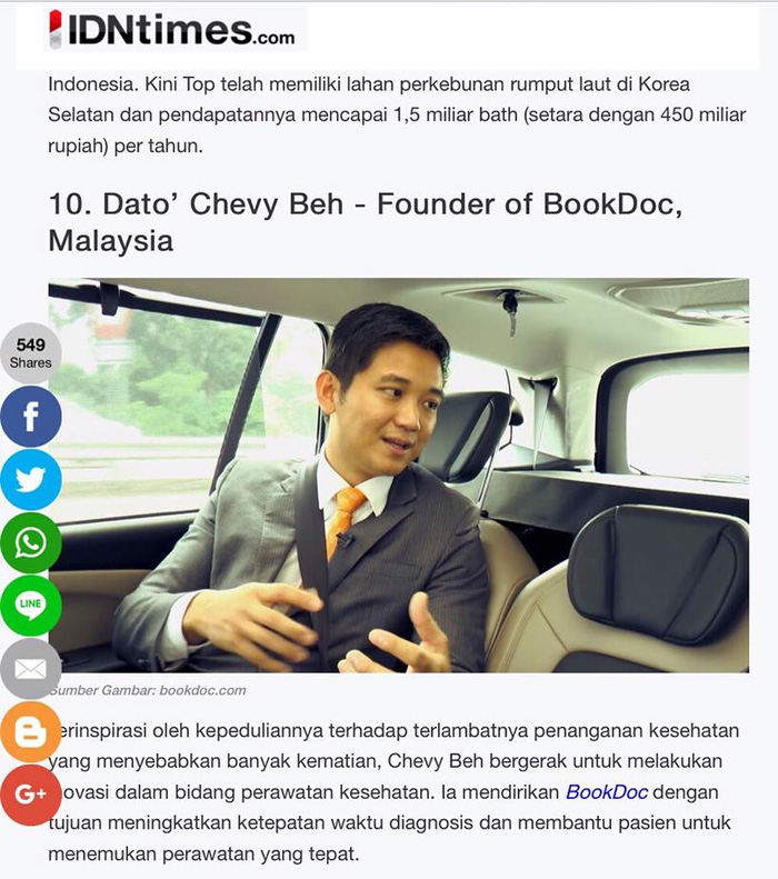 Founder of BookDoc On IDN Times. (Indonesia Times)