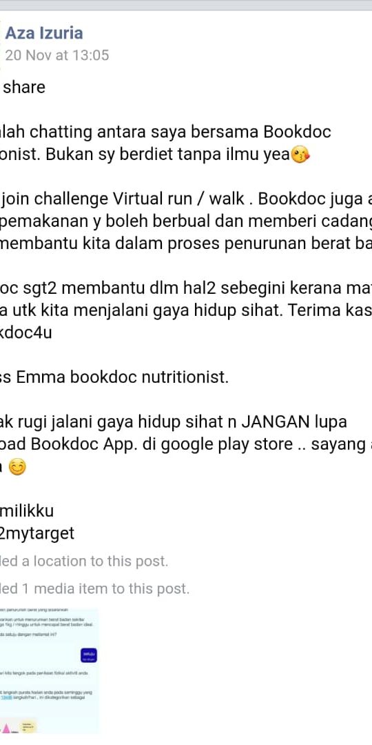 testimonials health coach | free Virtual run | virtual walk | Online run | BookDoc