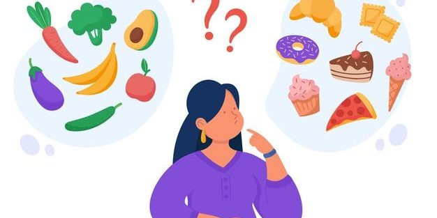 healthy-vs-unhealthy-food-flat-illustration_74855-18384 How diet correlate with your mental health | BookDoc