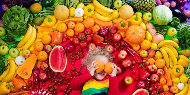 Eat a rainbow | encourage people to eat vegetables & fruits in color a day | BookDoc
