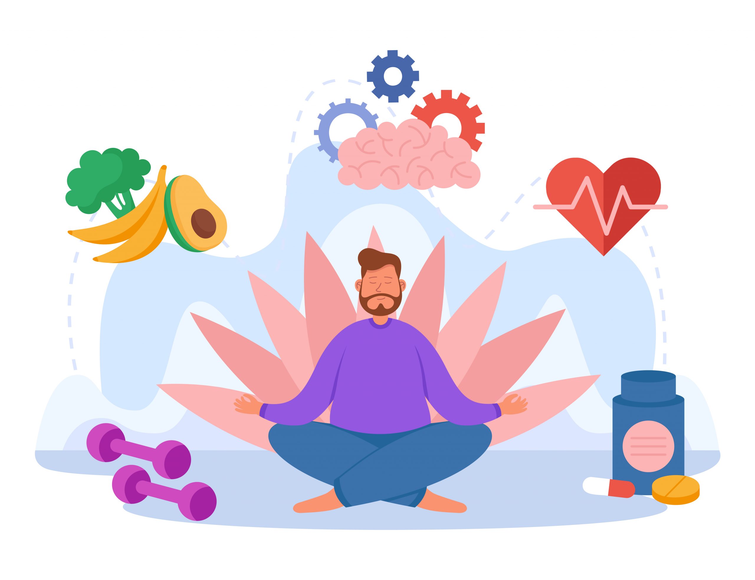 Person practicing yoga, mental and body wellness men's mental health | men doing yoga