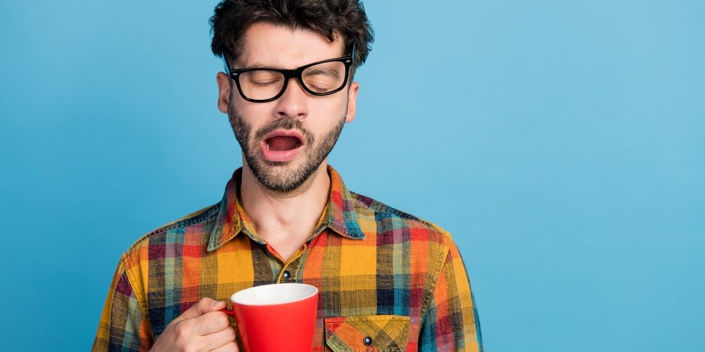 Photo,Of,Tired,Slumber,Man,In,Eyeglasses,Wear,Checkered,Shirt