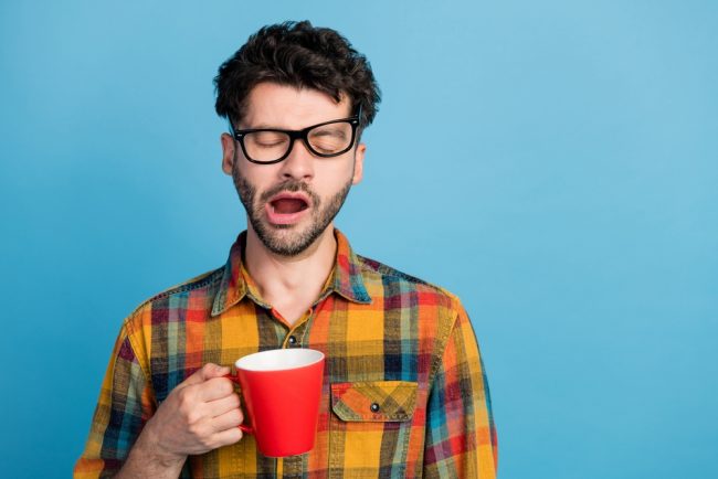 Photo,Of,Tired,Slumber,Man,In,Eyeglasses,Wear,Checkered,Shirt